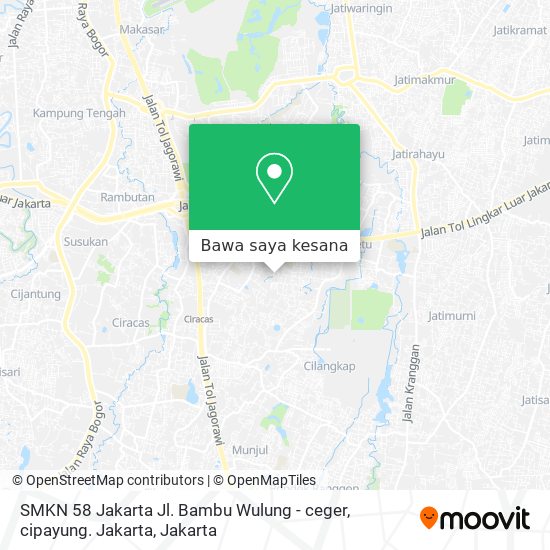 Peta SMKN 58 Jakarta Jl. Bambu Wulung - ceger, cipayung. Jakarta