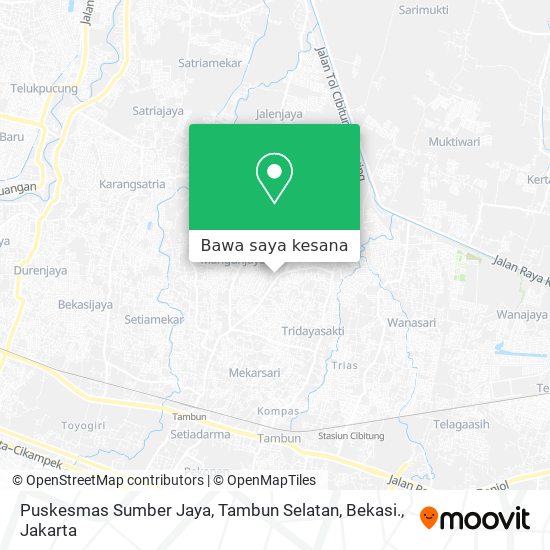 Peta Puskesmas Sumber Jaya, Tambun Selatan, Bekasi.