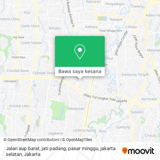 Peta Jalan aup barat, jati padang, pasar minggu, jakarta selatan