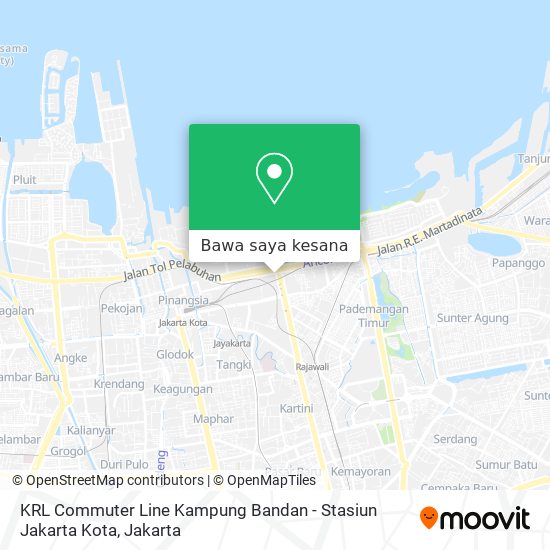 Peta KRL Commuter Line Kampung Bandan - Stasiun Jakarta Kota