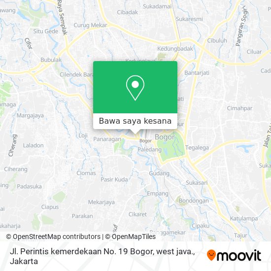 Peta Jl. Perintis kemerdekaan No. 19 Bogor, west java.