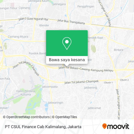 Peta PT CSUL Finance Cab Kalimalang