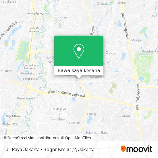Peta Jl. Raya Jakarta - Bogor Km 31,2