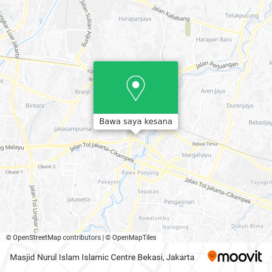 Peta Masjid Nurul Islam Islamic Centre Bekasi