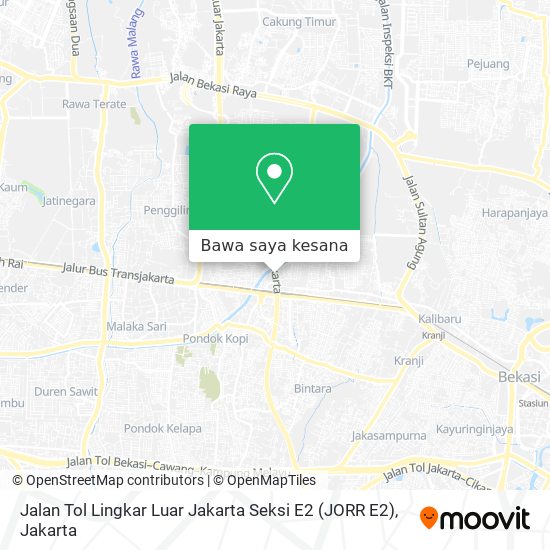 Peta Jalan Tol Lingkar Luar Jakarta Seksi E2 (JORR E2)