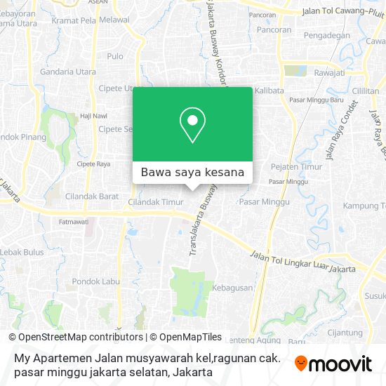 Peta My Apartemen Jalan musyawarah kel,ragunan cak. pasar minggu jakarta selatan