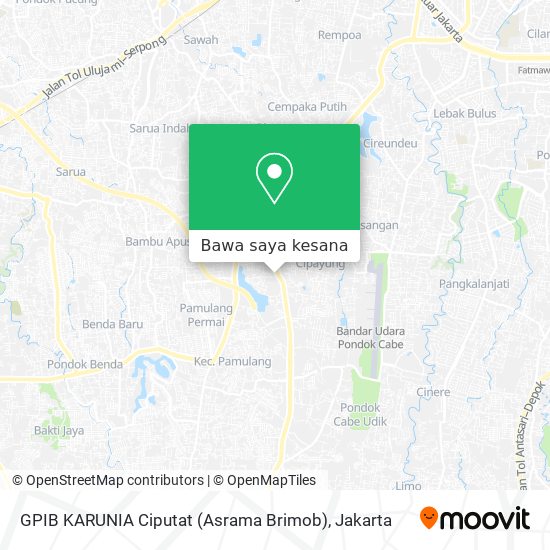 Peta GPIB KARUNIA Ciputat (Asrama Brimob)