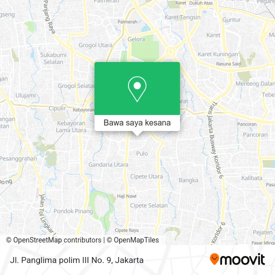 Peta Jl. Panglima polim III No. 9