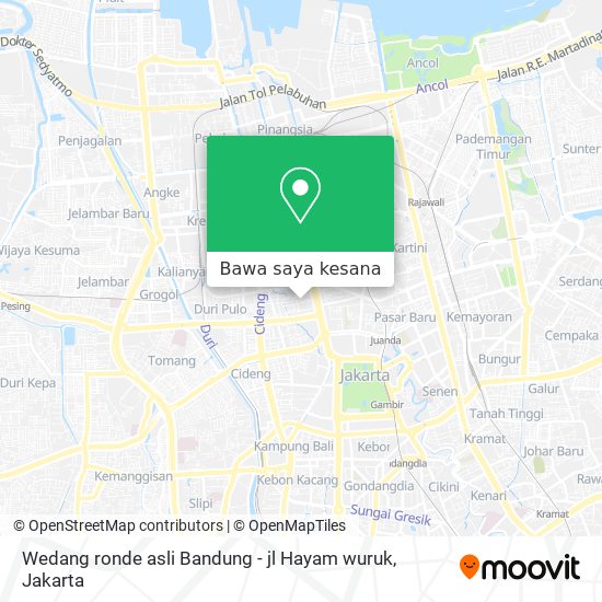 Peta Wedang ronde asli Bandung - jl Hayam wuruk