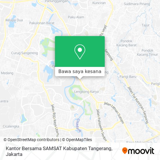 Peta Kantor Bersama SAMSAT Kabupaten Tangerang