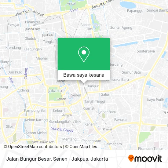 Peta Jalan Bungur Besar, Senen - Jakpus