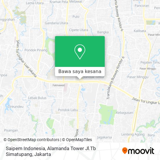 Peta Saipem Indonesia, Alamanda Tower Jl.Tb Simatupang