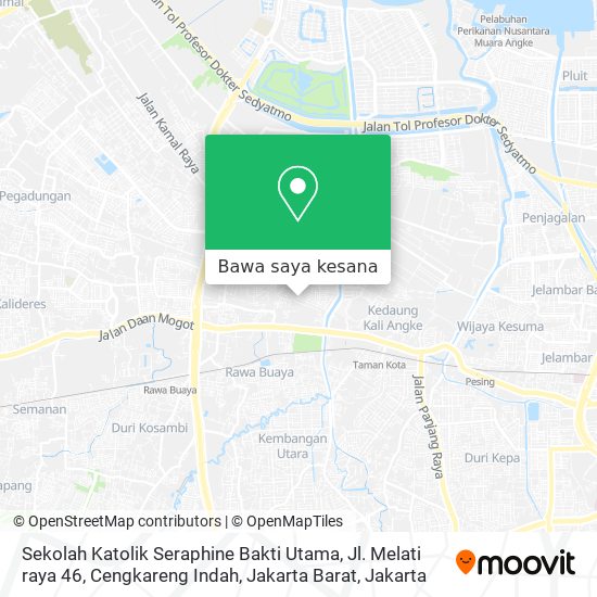 Peta Sekolah Katolik Seraphine Bakti Utama, Jl. Melati raya 46, Cengkareng Indah, Jakarta Barat