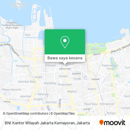 Peta BNI Kantor Wilayah Jakarta Kemayoran