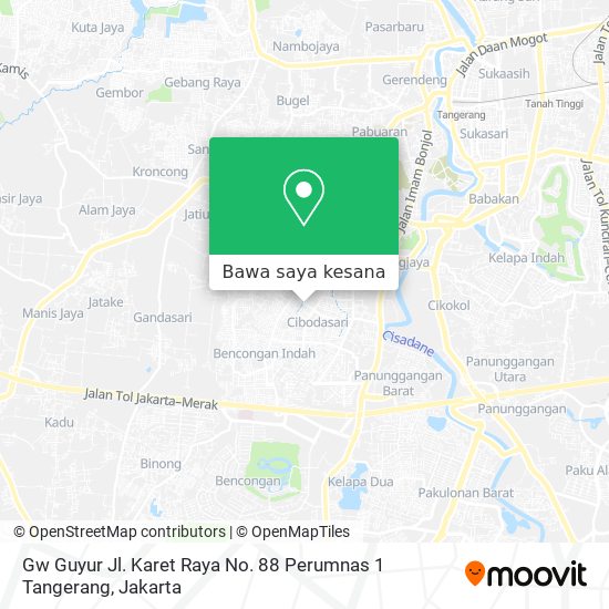 Peta Gw Guyur Jl. Karet Raya No. 88 Perumnas 1 Tangerang