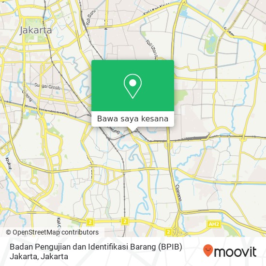 Peta Badan  Pengujian dan Identifikasi Barang (BPIB) Jakarta