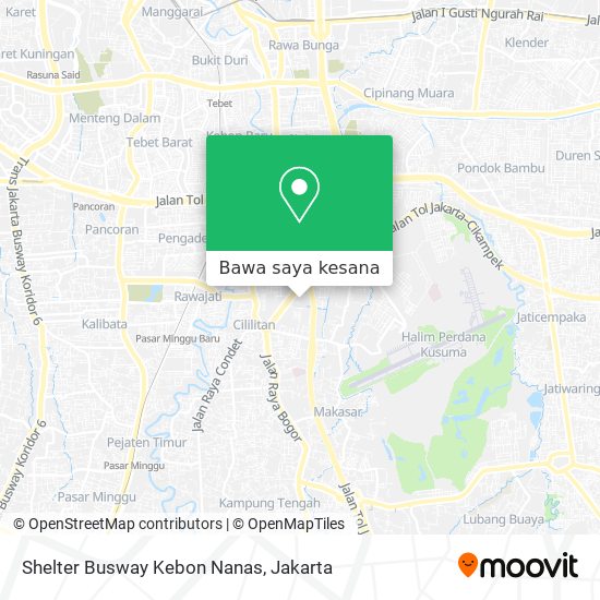 Peta Shelter Busway Kebon Nanas