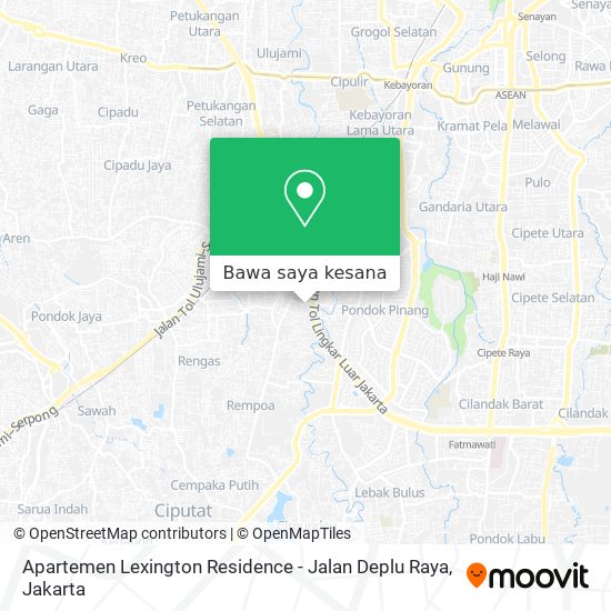 Peta Apartemen Lexington Residence - Jalan Deplu Raya