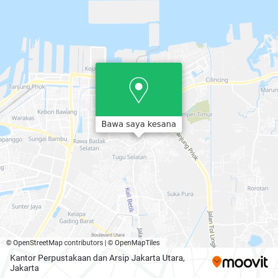 Peta Kantor Perpustakaan dan Arsip Jakarta Utara