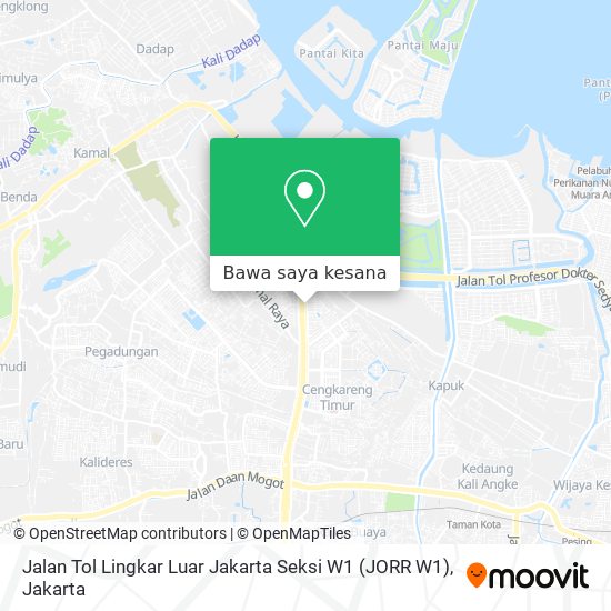 Peta Jalan Tol Lingkar Luar Jakarta Seksi W1 (JORR W1)