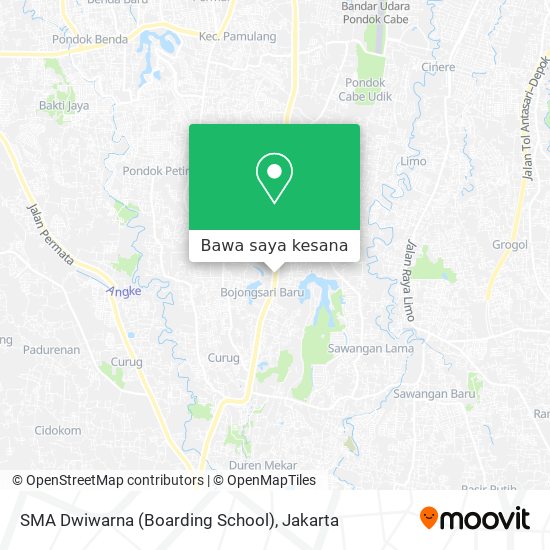 Peta SMA Dwiwarna (Boarding School)