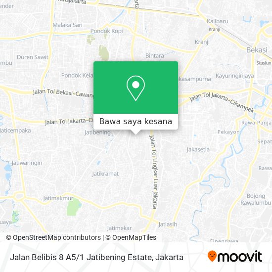 Peta Jalan Belibis 8 A5 / 1 Jatibening Estate