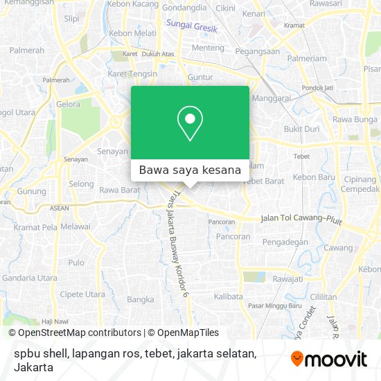 Peta spbu shell, lapangan ros, tebet, jakarta selatan