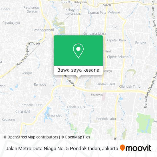 Peta Jalan Metro Duta Niaga No. 5 Pondok Indah