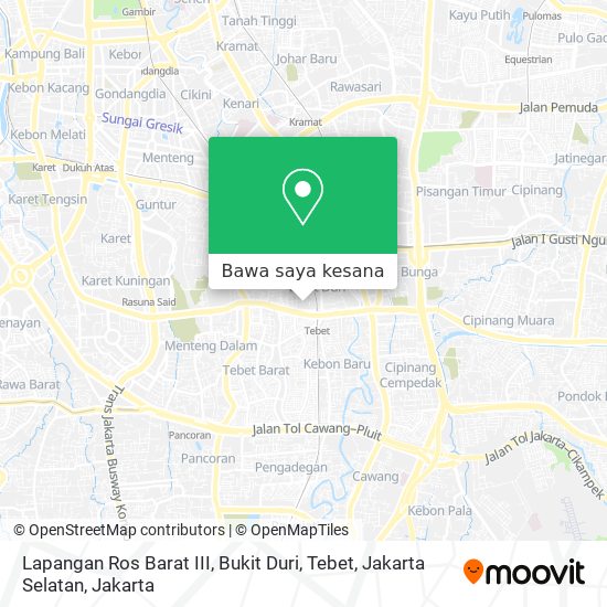 Peta Lapangan Ros Barat III, Bukit Duri, Tebet, Jakarta Selatan