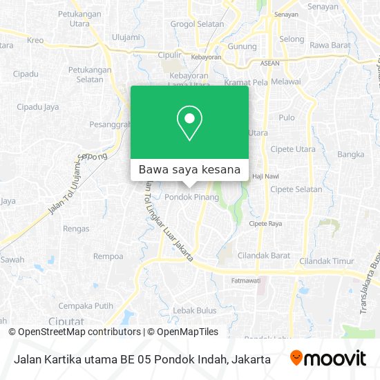 Peta Jalan Kartika utama BE 05 Pondok Indah