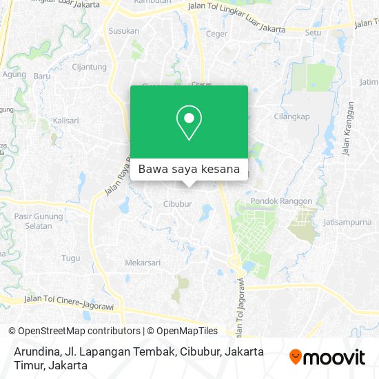Peta Arundina, Jl. Lapangan Tembak, Cibubur, Jakarta Timur