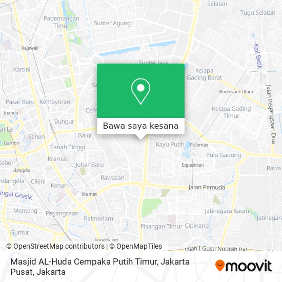 Peta Masjid AL-Huda Cempaka Putih Timur, Jakarta Pusat