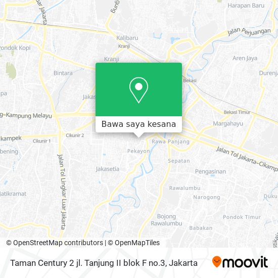 Peta Taman Century 2 jl. Tanjung II blok F no.3