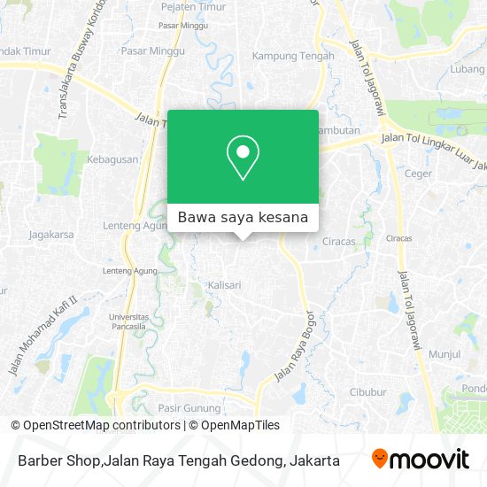 Peta Barber Shop,Jalan Raya Tengah Gedong