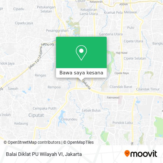 Peta Balai Diklat PU Wilayah VI