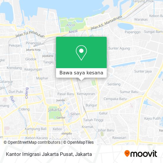 Peta Kantor Imigrasi Jakarta Pusat