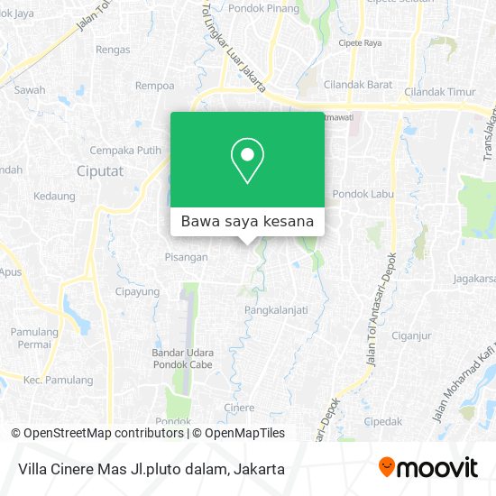Peta Villa Cinere Mas Jl.pluto dalam