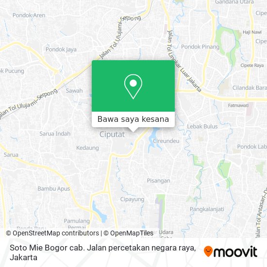 Peta Soto Mie Bogor cab. Jalan percetakan negara raya