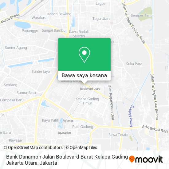 Peta Bank Danamon Jalan Boulevard Barat Kelapa Gading Jakarta Utara
