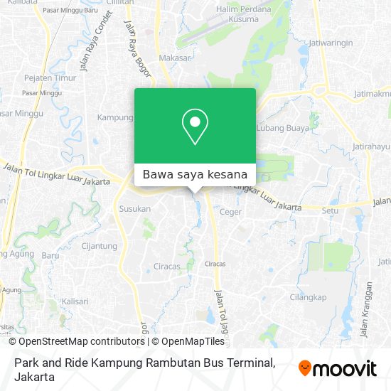 Peta Park and Ride Kampung Rambutan Bus Terminal