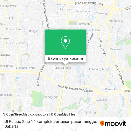 Peta Jl Palapa 2 no 14 komplek pertanian pasar minggu