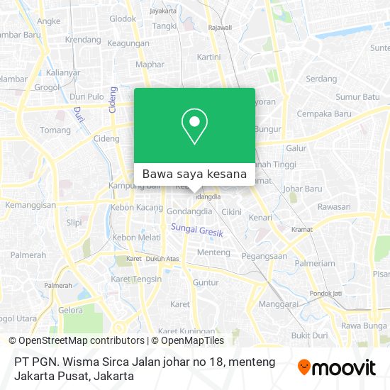 Peta PT PGN. Wisma Sirca Jalan johar no 18, menteng Jakarta Pusat