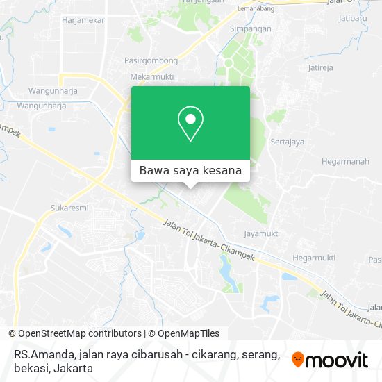 Peta RS.Amanda, jalan raya cibarusah - cikarang, serang, bekasi