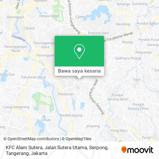 Peta KFC Alam Sutera, Jalan Sutera Utama, Serpong, Tangerang