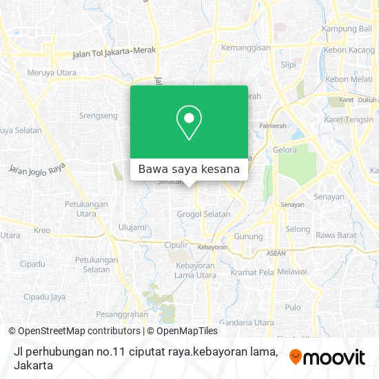 Peta Jl perhubungan no.11 ciputat raya.kebayoran lama