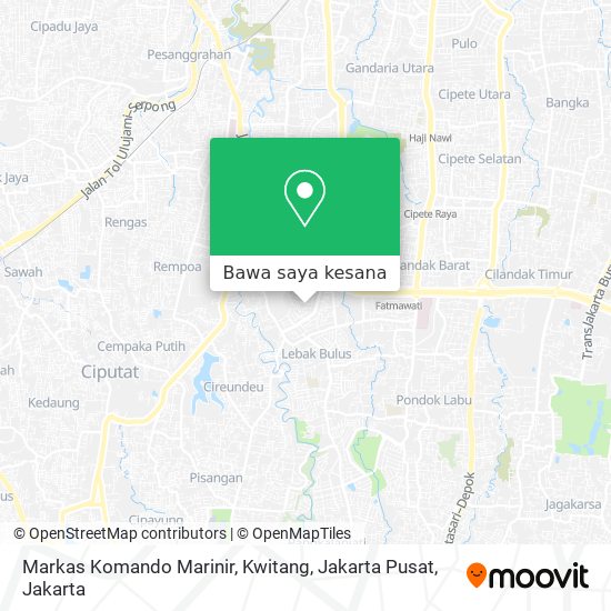 Peta Markas Komando  Marinir, Kwitang, Jakarta Pusat