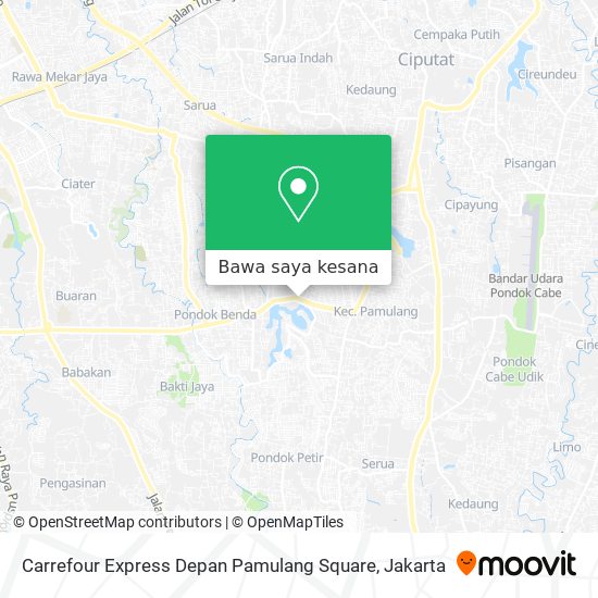Peta Carrefour Express Depan Pamulang Square