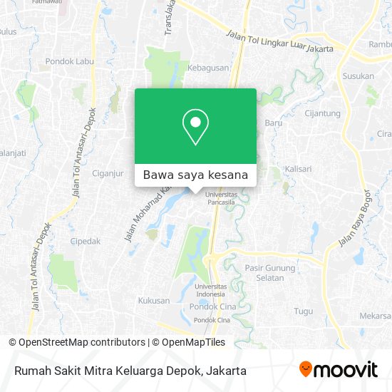 Peta Rumah Sakit Mitra Keluarga Depok