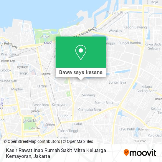 Peta Kasir Rawat Inap Rumah Sakit Mitra Keluarga Kemayoran