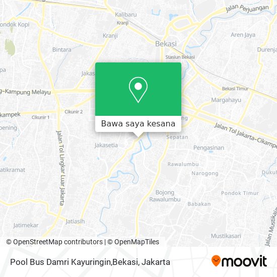 Peta Pool Bus Damri Kayuringin,Bekasi